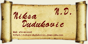 Nikša Duduković vizit kartica